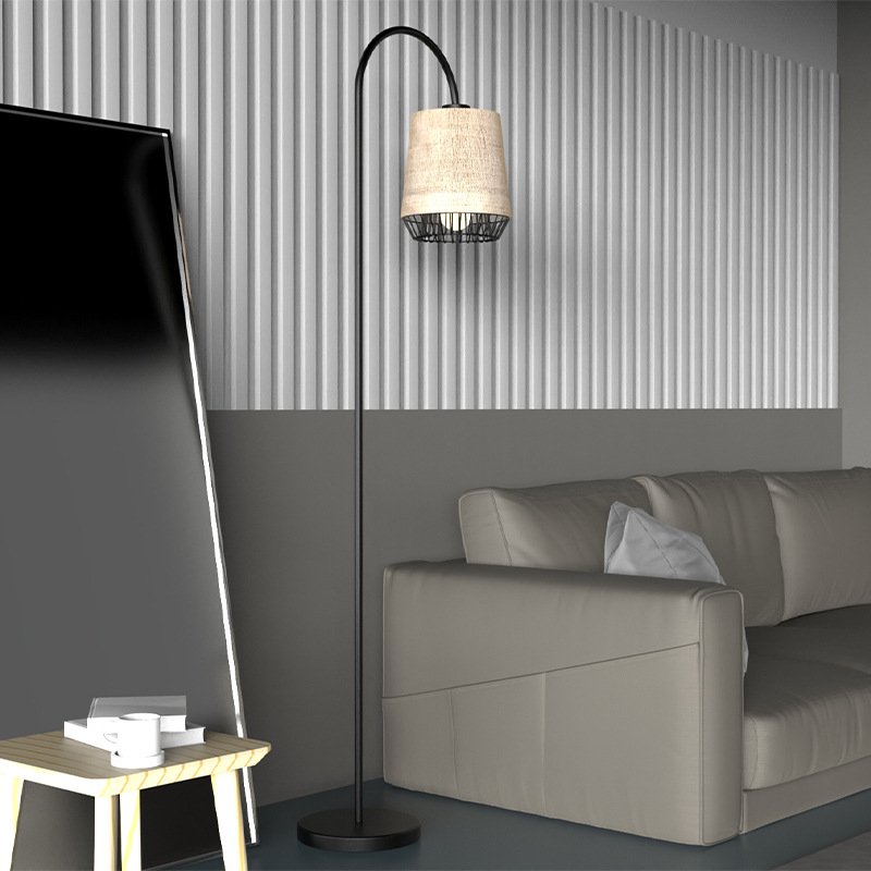Retro rattan floor lamp living room dining room floor lamps