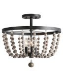 Rustic Polymian Wooden Bead Lamp
