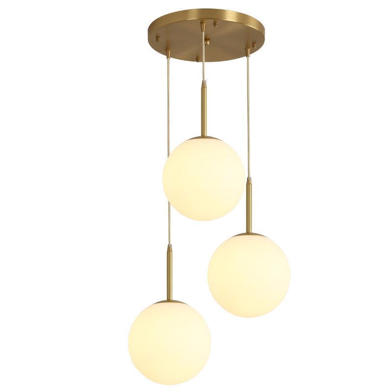 Modern Simple Atmosphere Dining Table Glass Orb Chandelier